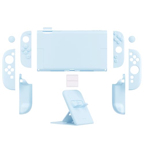 PlayVital Hard Case for Nintendo Switch 2 with Extra Stand & Thumb Grip Caps | Split Design, Dockable Protective Full-Body Shell Cover for Nintendo Switch 2 | Solid Color Series, Heaven Blue - color: Heaven Blue