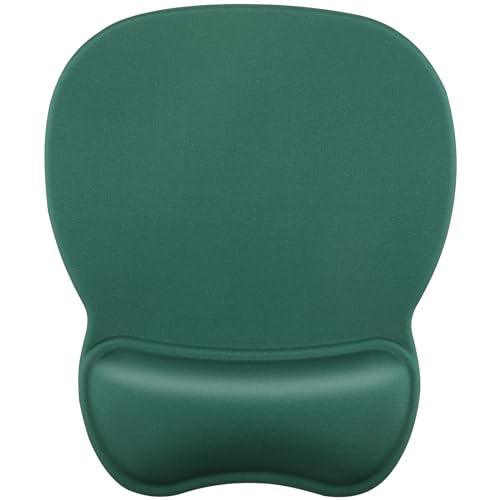MROCO Ergonomic Mouse Pad with Gel Wrist Rest, 9.4 x 8.1 in, Forest Green | Ergonomic Shape Design, Multiple Pattern Options, Gel Wrist Comfort, Smooth Lycra Surface, Non-Slip PU Base - color: Forest Green