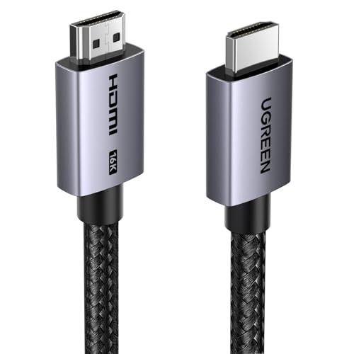UGREEN 16K HDMI 2.2 Cable 96Gbps 6.6FT, 8K@240Hz Ultra High Speed HDMI Cord | 16K@60Hz 4K@480Hz 12K@120Hz, HDCP 2.2&2.3, Lip eARC, Aluminum Case, Compatible with PS5/Blu-ray/Roku TV/Switch 2/Mac mini M4