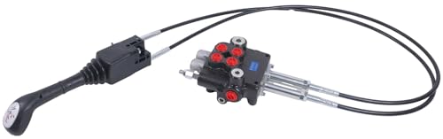 Solarhome Hydraulic Control Valve Kit,Cable Remote Control Valve Kit with 2 Spool Valve 80lpm/ 21gpm and 2 Cables Remote Joystick