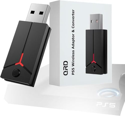 QRD 2-in-1 Wireless Adapter Converter, USB Converter for PS5 Console, Wireless Adapter Compatible with PS5 PC Spark N5 Wireless Controller