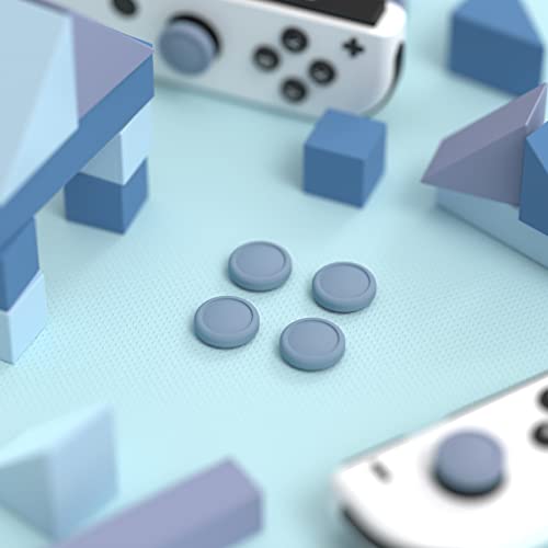 eXtremeRate PlayVital Switch Joystick Caps, Switch Lite Thumbstick Caps, Silicone Analog Cover for Switch OLED Joycon Thumb Grip Rocker Caps for Nintendo Switch & Switch Lite - Slate Gray - color: Slate Gray