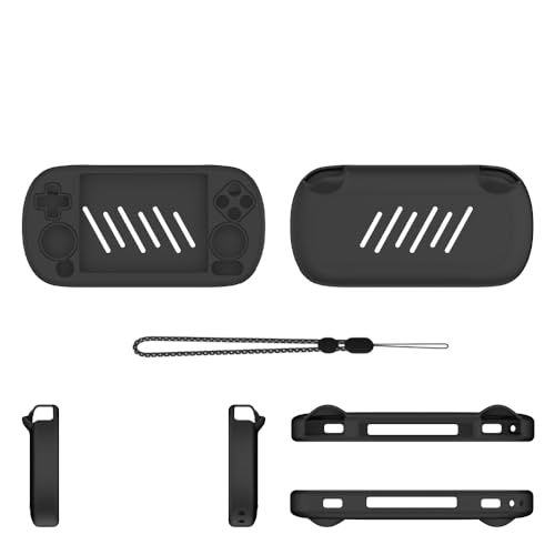 Silicone Protective Case for ANBERNIC RG40XX H Gaming Console Anti-Scratch Dust-Proof Soft Sleeve Cover Protector Gaming Console Sleeve Shell (Black) - color: Black