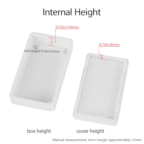 LeMotech Project Box 10 Pieces ABS Plastic Electrical Project Case Small Junction Box for Electronics White 2.76 x 1.65 x 0.70 inch (70 x 42 x 18 mm) - color: 10 pieces, size: 2.76"x 1.65"x 0.70"