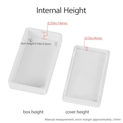 LeMotech Project Box 5 Pieces ABS Plastic Electrical Project Case Small Junction Box for Electronics White 2.76 x 1.65 x 0.71 inch (70x 42x 18 mm) - color: 5 pieces, size: 2.76"x 1.65"x 0.71"