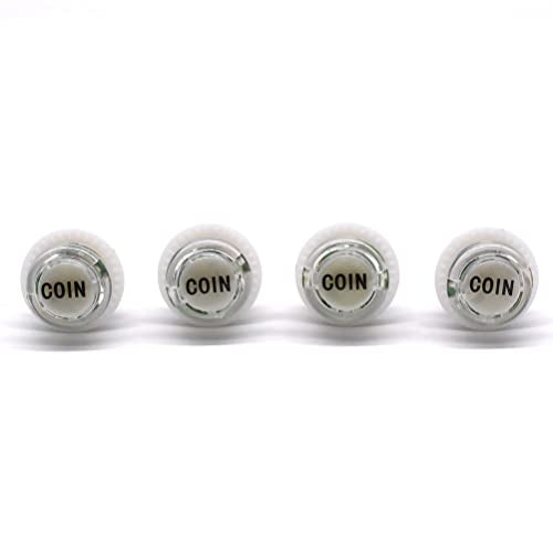 Arcity 4 Pcs/Lot 24mm Arcade LED Push Buttons Illuminated Coin Lit with Microswitch for Arcade Machine Games Console Parts 5V White New - color: COIN COIN COIN COIN