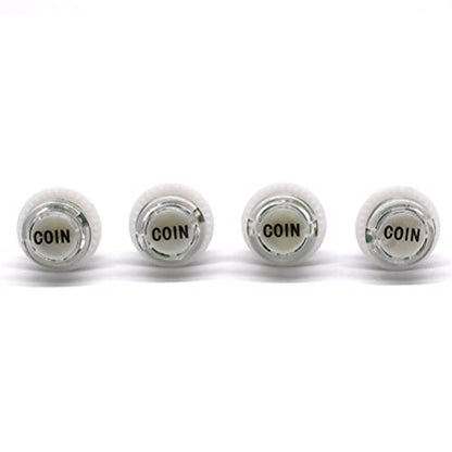 Arcity 4 Pcs/Lot 24mm Arcade LED Push Buttons Illuminated Coin Lit with Microswitch for Arcade Machine Games Console Parts 5V White New - color: COIN COIN COIN COIN
