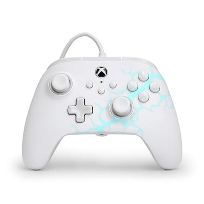 PowerA Advantage Wired Controller for Xbox Series X|S - Arctic Ice, gamepad, hall effect thumbsticks, gaming controller, USB-C, Works with Xbox One, Officially Licensed - style: Arctic Ice