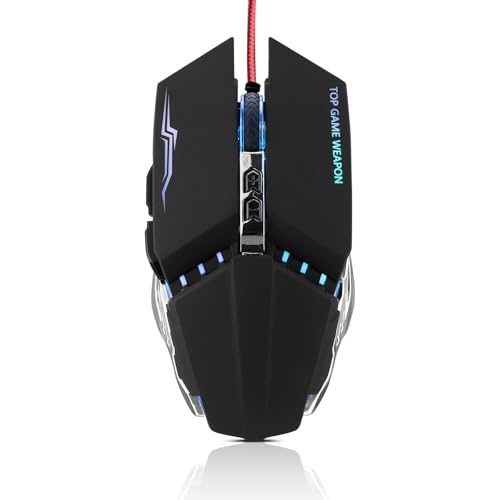 Guiheng Wired Gaming Mouse, Optical USB Mice for Laptop/Desktop, 800 to 3200 and RGB Light, Ergonomic with 7 Programmable Buttons for Computer Windows 7/8/10/XP Vista Linux Chromebook PC