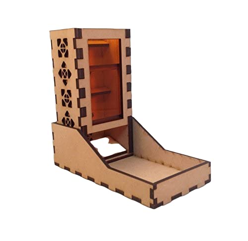 Mini Dice Tower v1 Amber Acrylic Window Laser Cut MDF Unique Fast Shipping