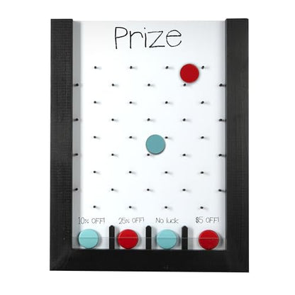 Ilyapa Prize Drop Board, 13x17 in - Penny Drop Game, Whiteboard Sign | Wooden A-Frame Whiteboard Sign, Includes 8 Coin Drop Discs & Eraser - For Trade Shows & Events