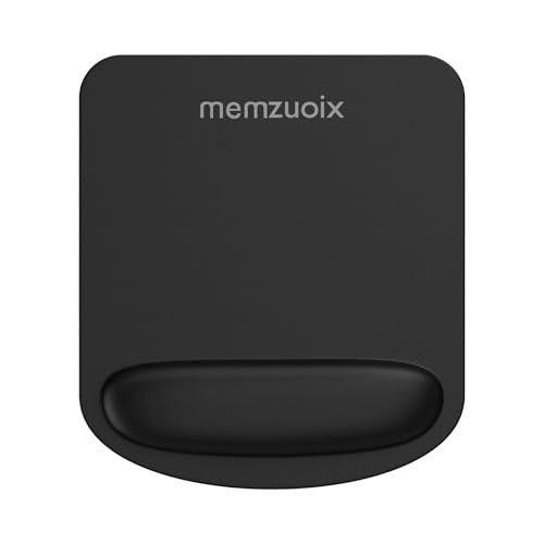 memzuoix Black Ergonomic Mouse Pad with Wrist Rest Support,Premium Memory Foam Cushioning for Pain Relief, Perfect for Laptop, Computer, and Home Office - color: Matte Black, size: 9.3L x 8.3W inches