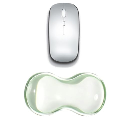 Clear Gel Mouse Wrist Rest, Wrist Support Wrist Pad for Typing Pain Relief, Ergonomic Cool Wrist Rest for Mouse, Hand Mouse Wrist Rest for Office, Gaming, Computer, Laptop - Transparent Green - color: Wavy Green Mouse