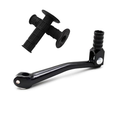 PRO BAT 11mm Pit Bike Gear Shifter with 22mm Motorcycle Hand Grips Set | For 110cc 125cc 150cc 200cc 250cc Quad Dirt Bike ATV Buggy Motorcycle Black - color: Black