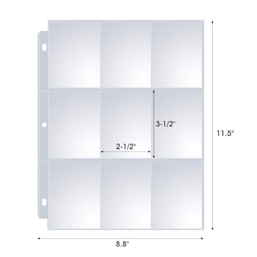 Sooez Trading Card Sleeves for Binder, Double Sided Card Holder, 36 Pack | Crystal Clear Page Protectors, Top Loading, PVC-Free & Acid-Free, Fit for Collectible Games, Sports, Baseball, Football - style: Double-Sided