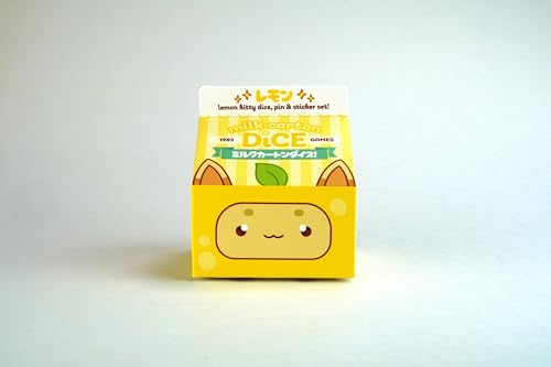 1985 Games Lemon Cat Milk Carton Dice – Meet The Adorable Residents of Fruit Meadows with This Charming Collectible Set - color: Lemon