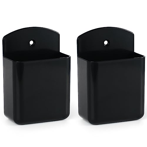 2 Pcs Remote Control Holder Wall Mount, TV Controller Holder, Self Adhesive Remote Holder, Wall Pen Holder Storage Accessories for Home Office School(Black) - color: Black&2Pcs
