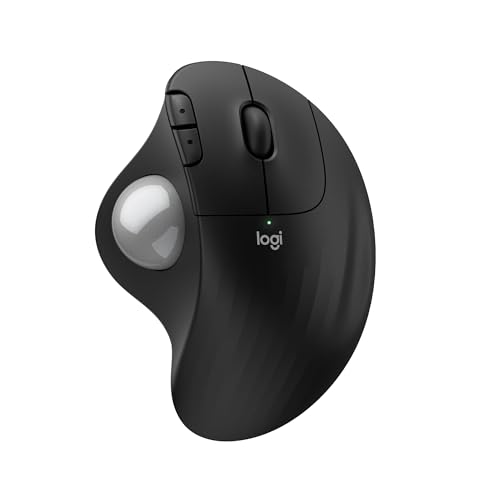 Logitech Ergo M575S Wireless Bluetooth Trackball Mouse - Black Silver Ball | Easy thumb control, precise and smooth tracking, Bluetooth and includes Logi Bolt USB receiver, PC Mac compatible - color: Black + Silver Ball