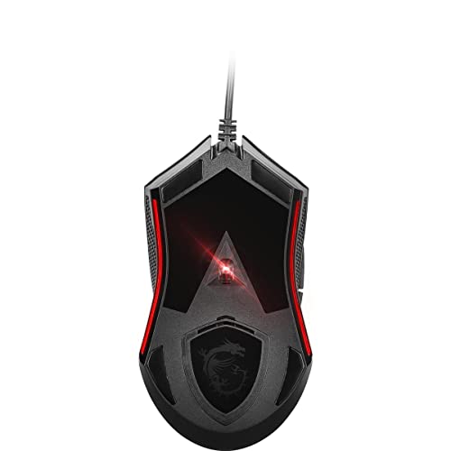 msi Clutch GM08 Gaming Mouse, 4200 DPI, Optical Sensor, 3 Adjustable Weights, Red LED Lighting, Symmetrical Design - style: Clutch GM08