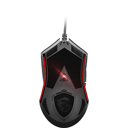 msi Clutch GM08 Gaming Mouse, 4200 DPI, Optical Sensor, 3 Adjustable Weights, Red LED Lighting, Symmetrical Design - style: Clutch GM08