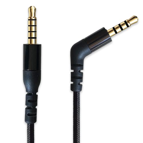 Nylon Braided Audio Cable Cord for Arctis Nova 7 / Pro Headset | Black, Nylon Braided 3.5mm 5 pole to 4 pole Cord Compatible with SteelSeries Arctis Nova 7 / Pro Gaming Headset