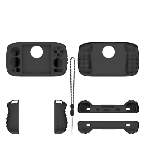 Protective Case for RG Cube Silicone Soft Skin Cover Sleeve with Lanyard for RG Cube Retro Handheld Game Console Anti-Drop Shockproof Shell Case Accessories (Black) - color: Black