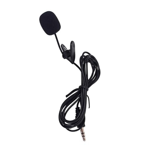 SEWACC Portable Mini Clip Microphone Plug for Smartphone Tablet Voice Capture Compatible with Computer Recording Interview Streaming Black