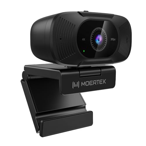 4K Webcam with Microphone, 1080P 60fps Webcam for PC, 8MP UHD 92° Wide Angle Len, Automatic Light Correction, USB Camera with Privacy Cover, External Computer Camera for Business Meeting/Video Call