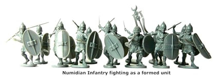 Wargames Delivered - Victrix Numidian Infantry Set with Bonus Miniature STL Download - 24 Highly Detailed 28mm Multipose Miniatures with Spears, Shields, and Head Options for Ancient Wargaming