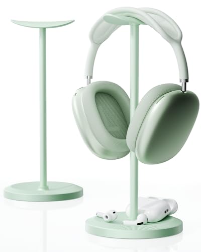 Headphone Stand, Desktop Headset Holder, Green | Earphone Stand, Gaming Headphone Hanger, Enlarged Headrest Heavy Base, Office Desk Accessories for All Headphones Size - color: Green