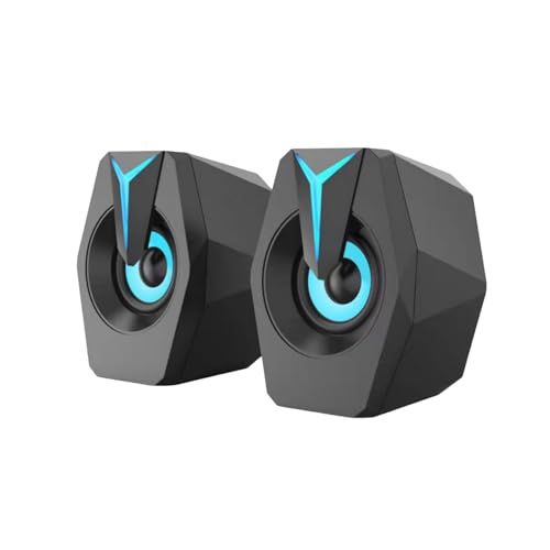RGB Gaming Computer Speakers,USB Powered PC Sound Bar with Inline Remote Control & Dynamic Lighting for Desktop, Laptop, Monitor (Black) - color: K8