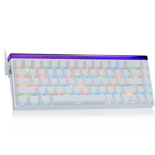 Aula Hero 68 HE 60% Gaming Keyboard Wired, Hall Effect Magnetic Switch Keyboard with Adjustable Actuation, Fast Trigger Mode, 8K Hz Polling Rate, 0.125ms Latency,Side Printed PBT Keycaps, RGB Backlit - color: White