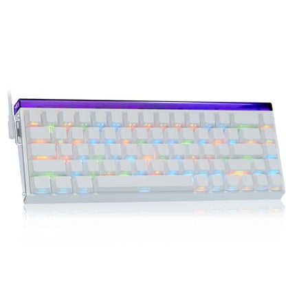 Aula Hero 68 HE 60% Gaming Keyboard Wired, Hall Effect Magnetic Switch Keyboard with Adjustable Actuation, Fast Trigger Mode, 8K Hz Polling Rate, 0.125ms Latency,Side Printed PBT Keycaps, RGB Backlit - color: White