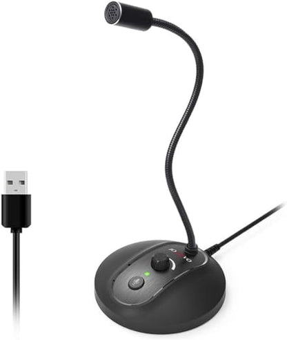 USB Computer Microphone with Mute Button, Plug&Play Condenser, Desktop, PC, Laptop, Mac, PS4 Mic -360 Gooseneck Design -Recording, Dictation, YouTube, Gaming, Streaming - color: JV-601Pro