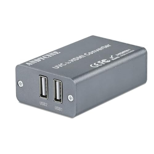 ANDYCINE UVC2H UVC to HDMI Converter/Adapter with Power Delivery, Compatible with DJI Osmo Action 4/5 & Pocket 3,Pocekt 4, Insta360, USB to HDMI, for Live Streaming, Webcam to TV/Monitor/Capture Card
