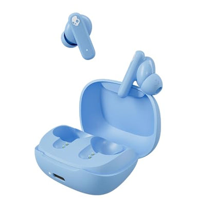 Skullcandy Smokin’ Buds Wireless Noise Isolating Earbuds - Preppy Blue | In-Ear Fit, Bluetooth, 20 Hours Battery, IPX4 Sweat and Water Resistant, Microphone for iPhone Android, Commuting, Studying - color: Preppy Blue