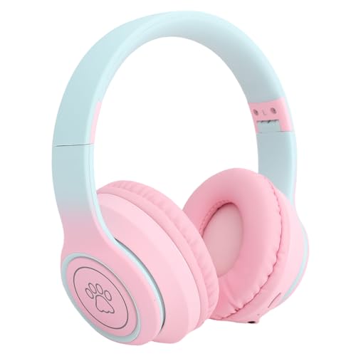 Over Ear ANC Active Noise Cancelling Headphone Gaming Headset for Long Term Wear 1 Unit (Pink) - color: Pink