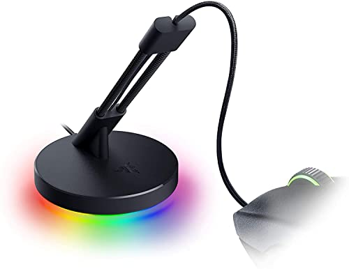 Razer Mouse Bungee V3 Chroma - Mouse Cable Holder with RGB Lighting (Spring Arm with Cable Clip, Heavy Non-Slip Base, Cable Management) Black