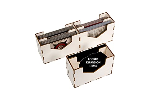 The Broken Token Game Organizer Compatible with Scythe Legendary Expansion - Wooden Game Organizing Box with Multiple Trays - size: Scythe Legendary