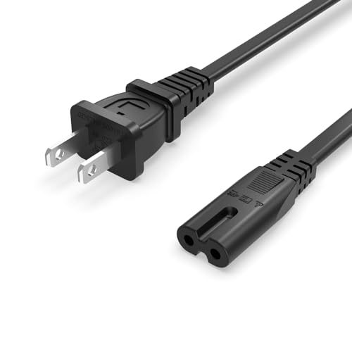 Superer 5 ft AC Power Cord Cable Fit for Sony PS5 PS4 PS3 Slim PlayStation 5 4 3, Xbox Series X/S, Xbox One X/S, TV, Printer, Speaker, Universal IEC C7 Figure 8 2 Prong Replacement Cables, ETL Listed - size: 5 Ft, style: 1 Pack