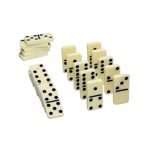 Double Six Dominoes Set, 28 Tiles with Storage Case, Classic Table Game for Kids and Adults, Blue - color: Blue