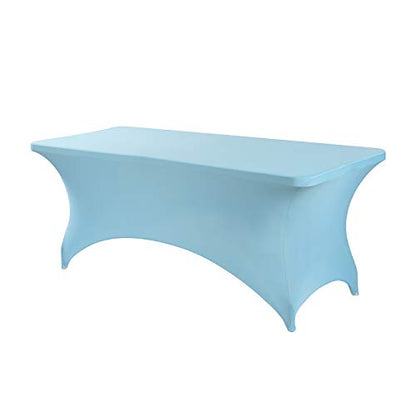 Peomeise 8FT Spandex Table Cover Rectangular Stretch Spandex Tablecloth (Blue Mist,8FT) - color: Blue Mist, size: 96" x 30" (Rectangular)