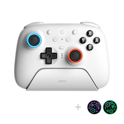 8Bitdo Ultimate 2 Bluetooth Controller with TMR Joysticks, Switchable Hall Effect/Tactile Triggers, Vibration, Motion Control, RGB Fire Ring and Back Buttons for Switch/Switch 2 & Windows PC - White - color: White, size: Ultimate 2 Bluetooth