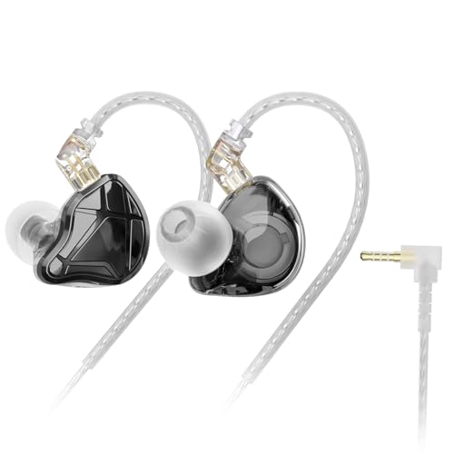 KZ Axas in Ear Monitor | Noise Isolation IEMs for Gaming, Low Distortion Sound & Spatial Audio, Comfort-Fit FPS Co-Tuned Earbuds (Black 3.5mm NO Mic) - color: Black, style: 3.5mm NO Mic
