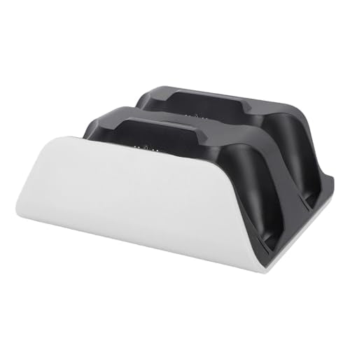 Controller Charging Station for Edge Controller, Dual Game Console Charger Dock with Storage Stand and USB Cable, White Black - color: White Black