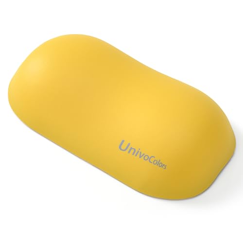 UnivoColors Design-Wave Wrist Rest, Artificial Sheepskin+Memory Foam+Ergonomic+Anti-Slip Gel, Resilience Support During Work and Gaming,Mouse Accessory,Yellow,N - color: Wr_yellow, style: Wrist Rest