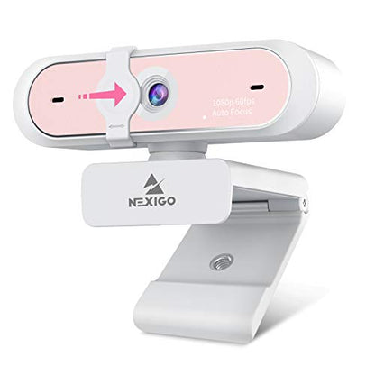 NexiGo N660P 1080P 60FPS Webcam with Software Control, Dual Microphone & Cover, Autofocus, HD USB Computer Web Camera, for OBS/Zoom/Skype/FaceTime/Teams/Twitch, Pink - size: 1080P 60FPS Webcam Pink