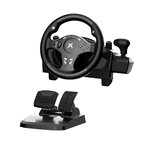 DOYO Gaming Steering Wheel with Pedals for PC, Xbox One, Xbox Series X | 270° Car Driving Simulator with Dual Motor Vibration Feedback, Sim Racing Wheel for PC/PS4/PS3/Xbox Series S/Switch/Android - color: Black - 270° Racing Wheel