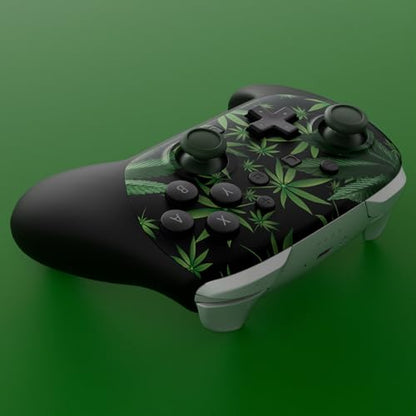 eXtremeRate DIY Replacement Faceplate Shell for Nintendo Switch 2 Pro Controller, Custom Front Housing Case, Thumbsticks and Screwdriver Tools for Switch 2 Pro Controller - Green Weeds - color: Green Weeds