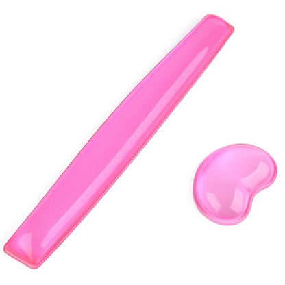 Gel Keyboard & Mouse Wrist Rest Set - Keyboard Wrist Rest Pad & Mouse Support for Office Gaming Pad Computer Laptop Ergonomic Comfortable Pain Relief-Pink Pad Set - color: Pink Pad Set